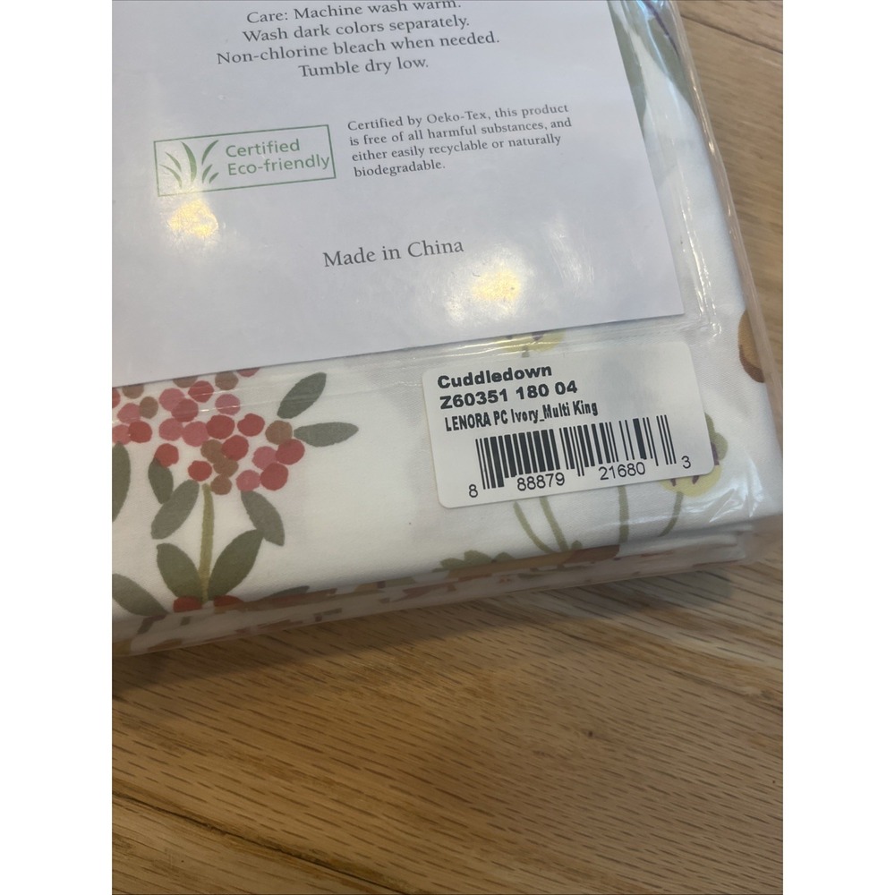 Cuddledown LENORA King Sheet Set 100% Cotton Leaves Berries, Fall Cottagecore - Picture 10 of 10